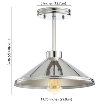 Cisco 11.75" Iron Modern Farmhouse LED Semi Flush Mount - JONATHAN Y